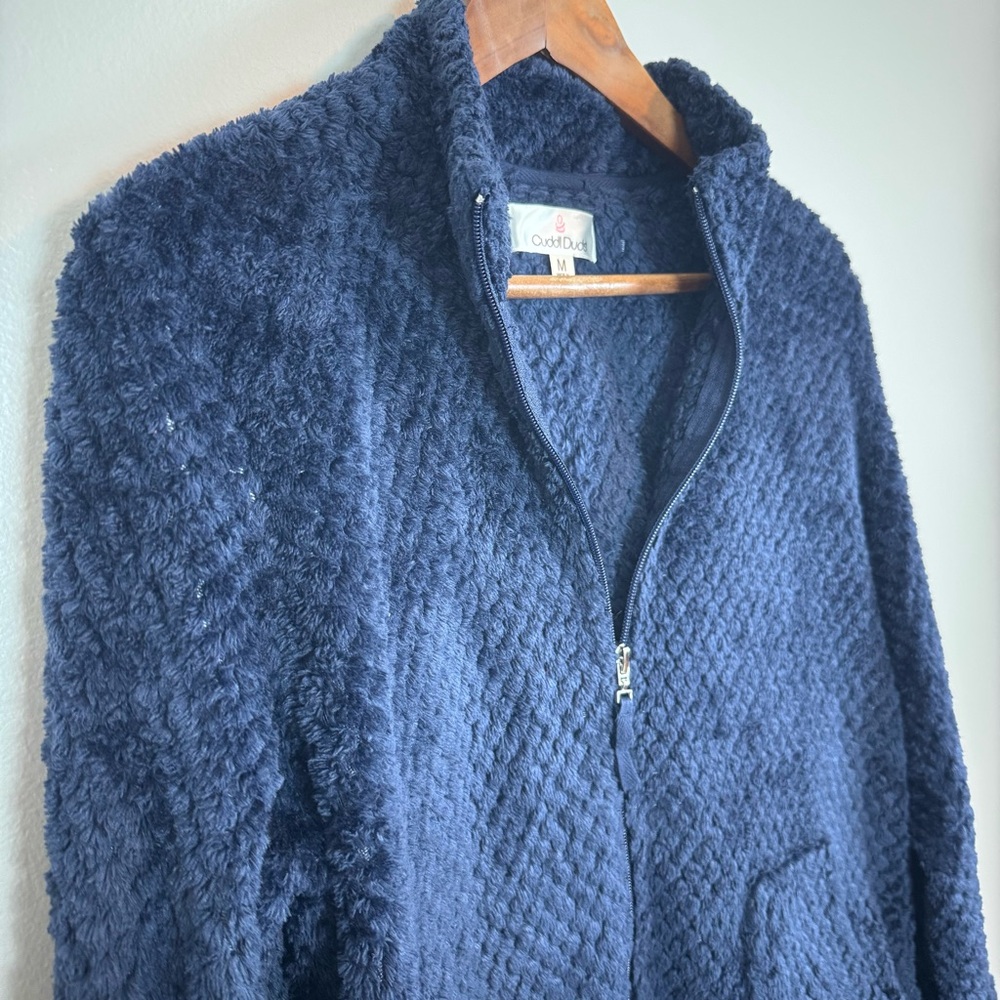 Cuddl Duds Blue Furry Full Zip Jacket